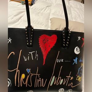 Christian Louboutin Black and Red Tote Bag